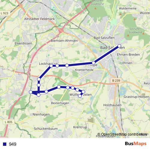 949 bus Line Map