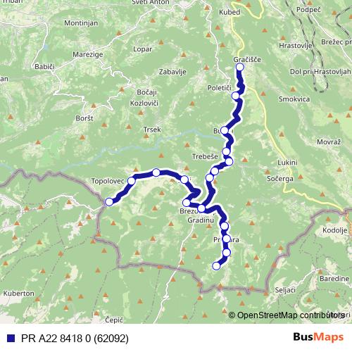 PR A22 8418 0 (62092) bus Line Map