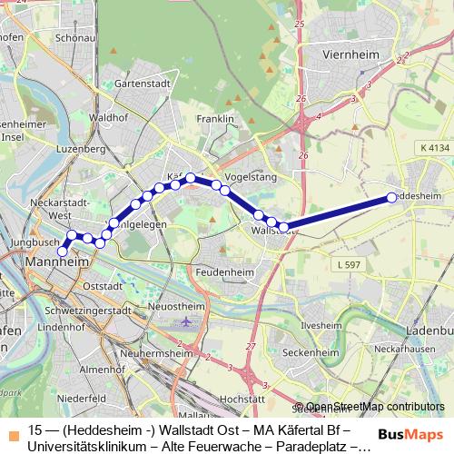 15 tram Line Map