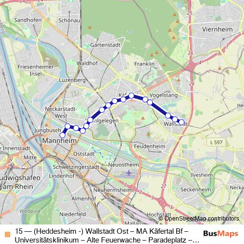 15 tram Line Map