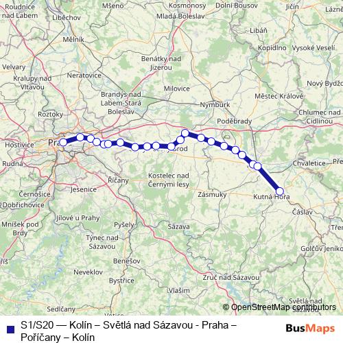 S1/S20 rail Line Map