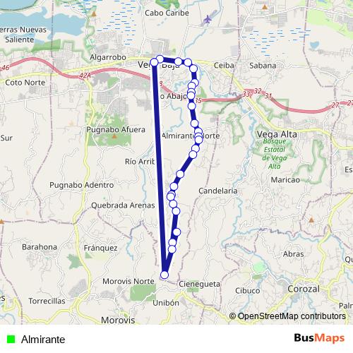 Almirante bus Line Map