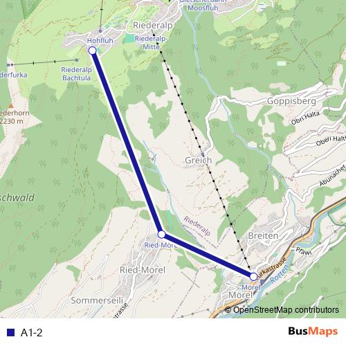A1-2 cable-car Line Map