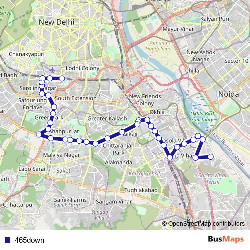 465down bus Line Map