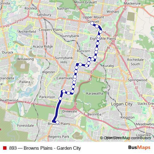 893 bus Line Map