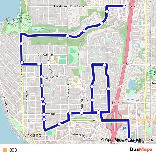 893 bus Line Map