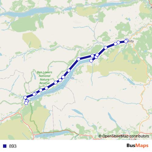 893 bus Line Map