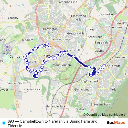893 bus Line Map