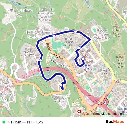 NT-15m bus Line Map