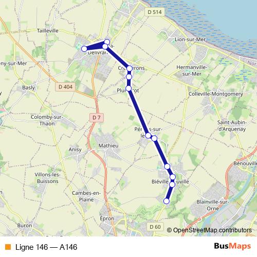 Ligne 146 bus Line Map