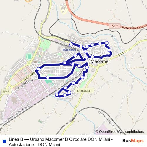 Linea B bus Line Map