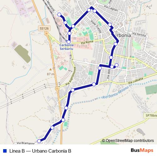 Linea B bus Line Map