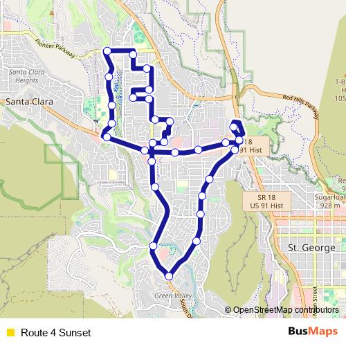 Route 4 Sunset bus Line Map