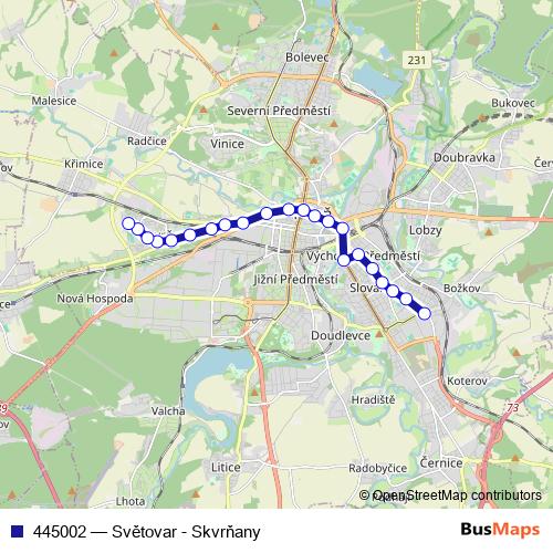 445002 tram Line Map