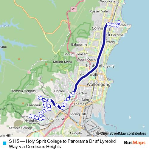 S115 bus Line Map