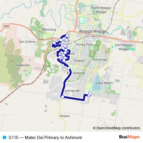 S115 bus Line Map