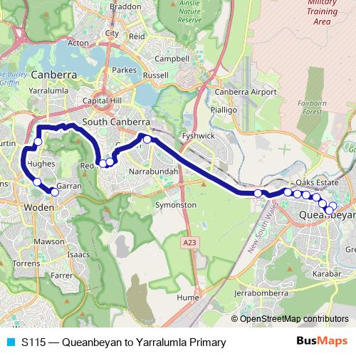S115 bus Line Map