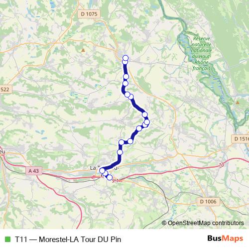 T11 bus Line Map
