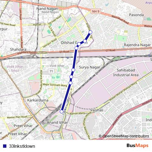33lnkstldown bus Line Map
