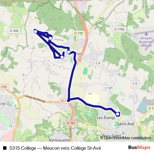 S315 College bus Line Map