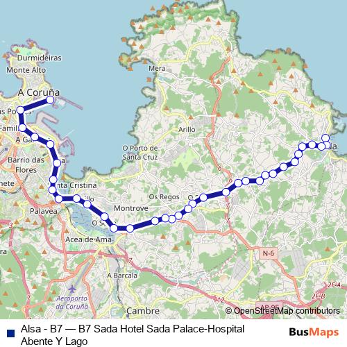 Alsa - B7 bus Line Map