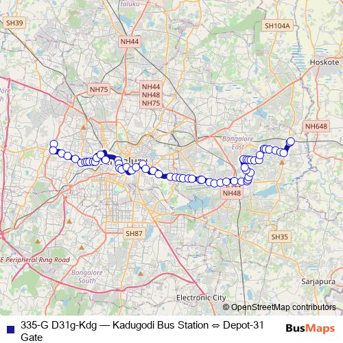 335-G D31g-Kdg bus Line Map