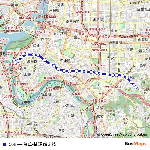 568 bus Line Map