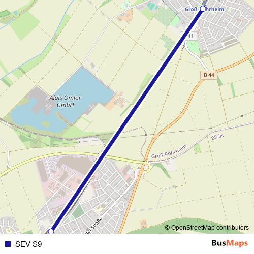SEV S9 rail Line Map