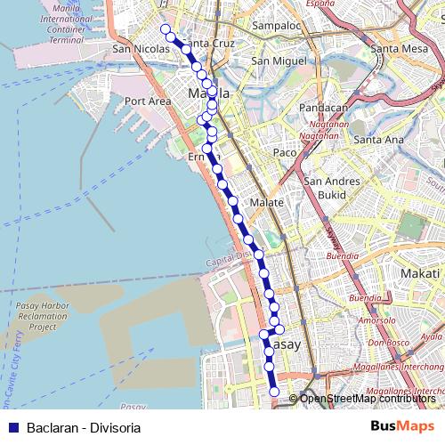 Baclaran - Divisoria bus Line Map