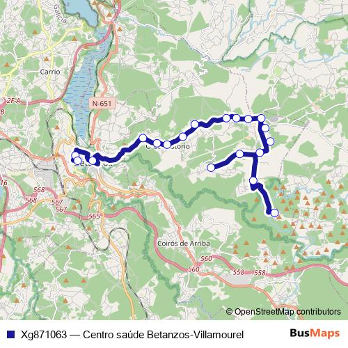 Xg871063 bus Line Map