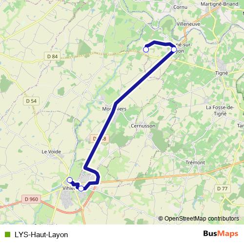 LYS-Haut-Layon bus Line Map