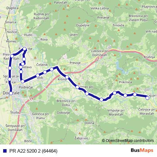 PR A22 5200 2 (64464) bus Line Map
