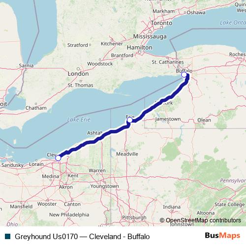 Greyhound Us0170 bus Line Map