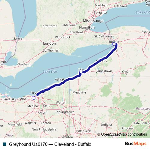 Greyhound Us0170 bus Line Map