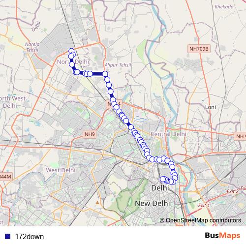 172down bus Line Map