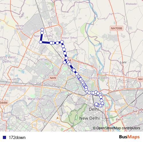 172down bus Line Map