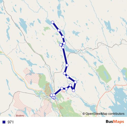 971 bus Line Map