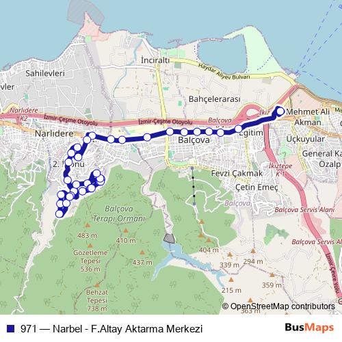 971 bus Line Map