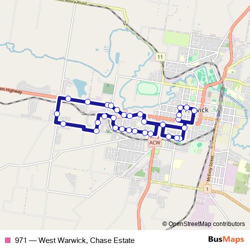 971 bus Line Map