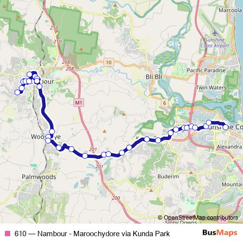 610 bus Line Map
