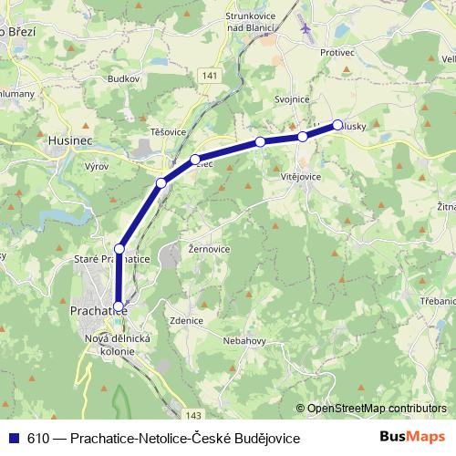 610 bus Line Map