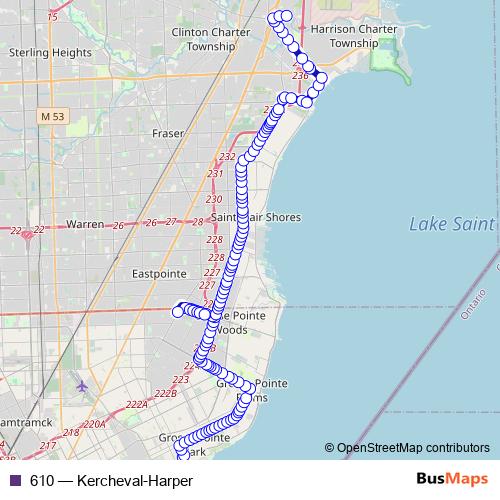 610 bus Line Map