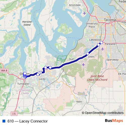 610 bus Line Map
