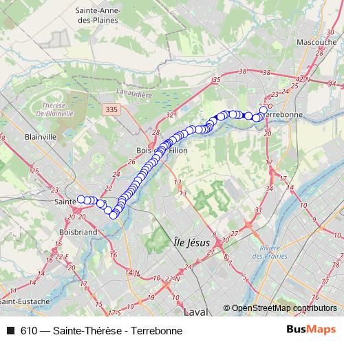 610 bus Line Map