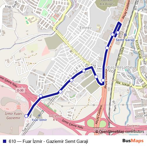 610 bus Line Map