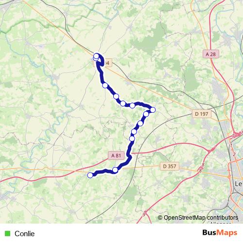 Conlie bus Line Map