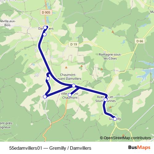55edamvillers01 bus Line Map