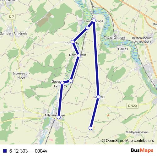 6-12-303 bus Line Map