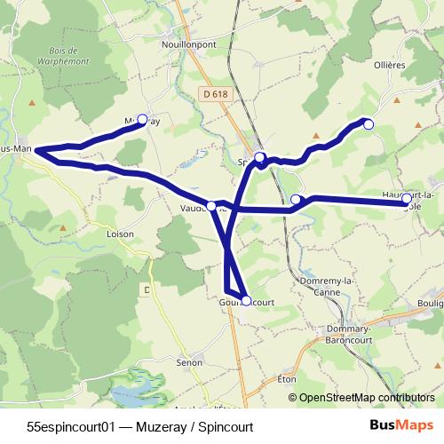 55espincourt01 bus Line Map