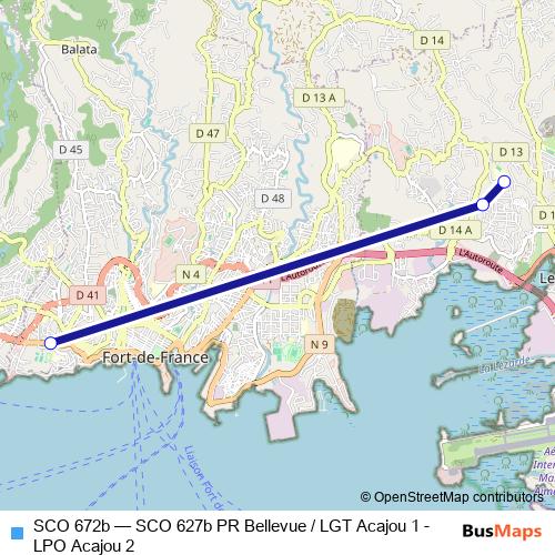 SCO 672b bus Line Map
